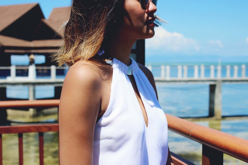 White halter top