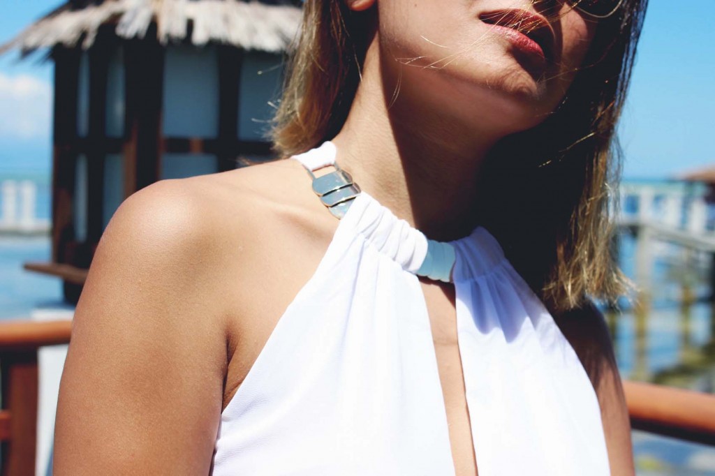 White halter top